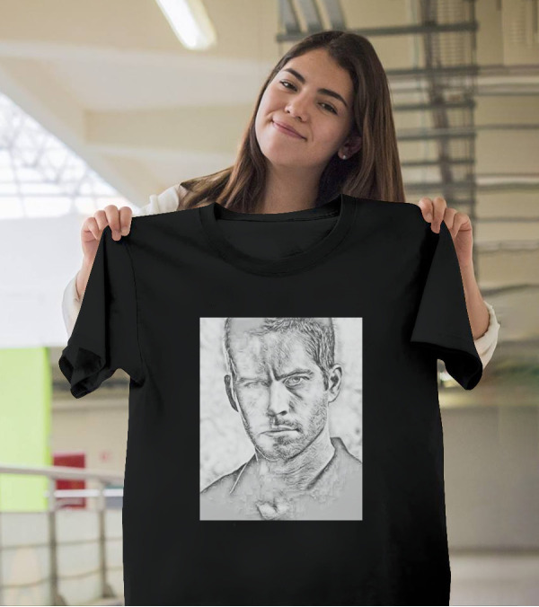 Paul Walker Sketch Portrait T-Shirt