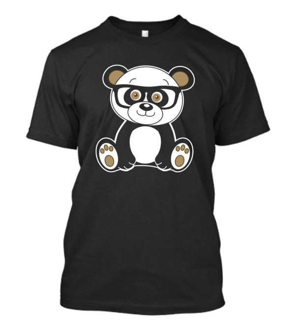 Cute Panda Nerd With Glasses And Big Eyes T-Shirt