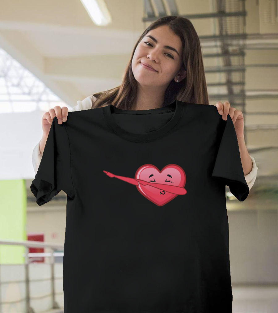 Dabbing Heart Valentine Day Cute Dab Pose T-Shirt