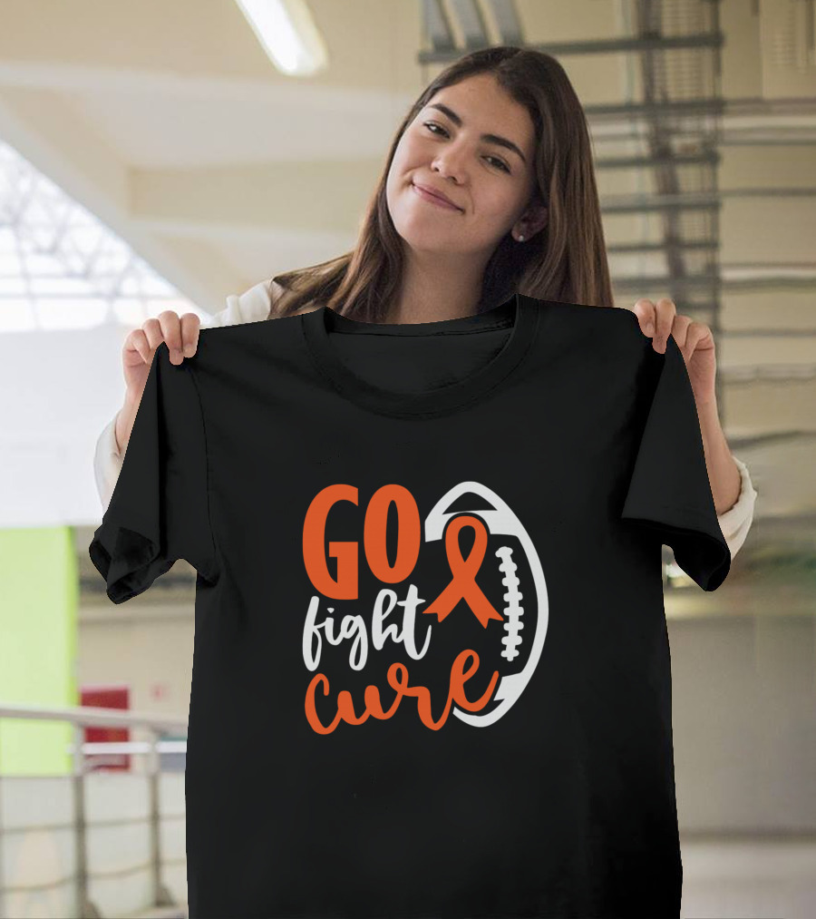 Go Fight Cure Football Ribbon Long Q Syndrome Awareness T-Shirt