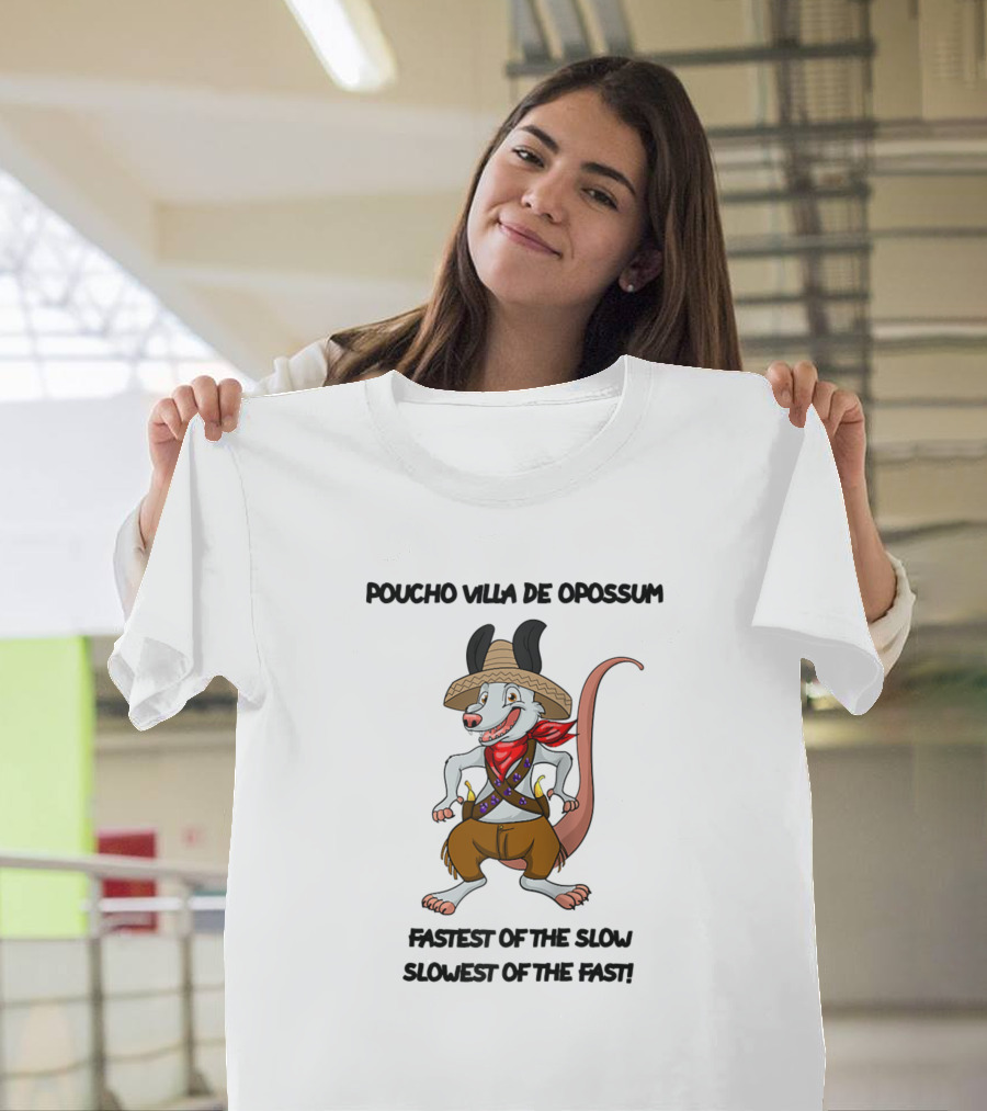 Poucho Villa De Opossum Fastest Of The Slow Slowest Of The Fast Raglan Baseball T-Shirt