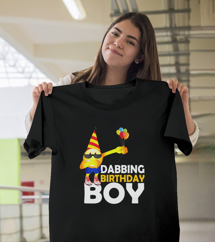 Dabbing Birthday Boy Emoji with Balloons T-Shirt