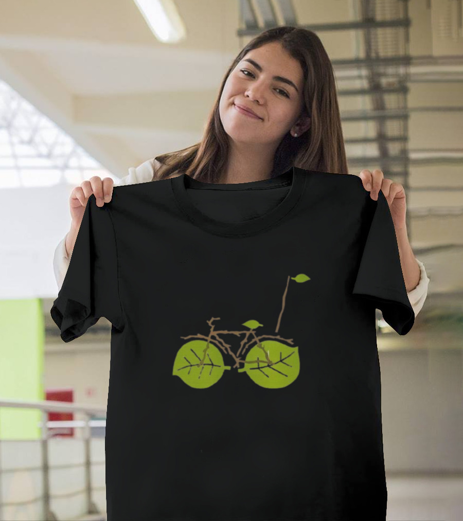 Choose A Bike Save The Nature Leaf Bicycle Green Earth T-Shirt
