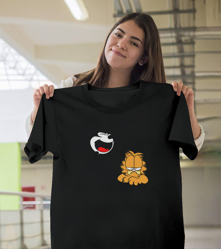Felix Laughing with Garfield T-Shirt