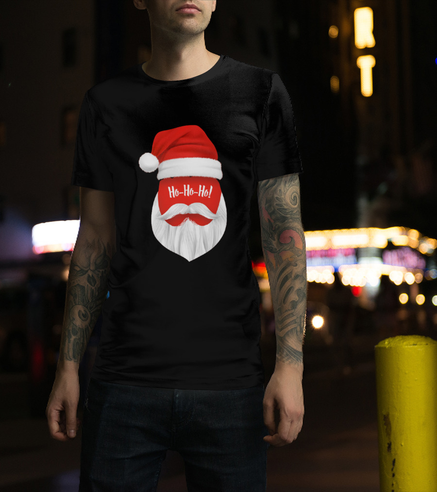 Ho Ho Ho Santa Hat And Beard T-Shirt