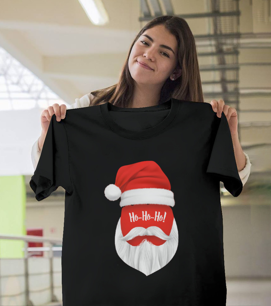 Ho Ho Ho Santa Hat And Beard T-Shirt
