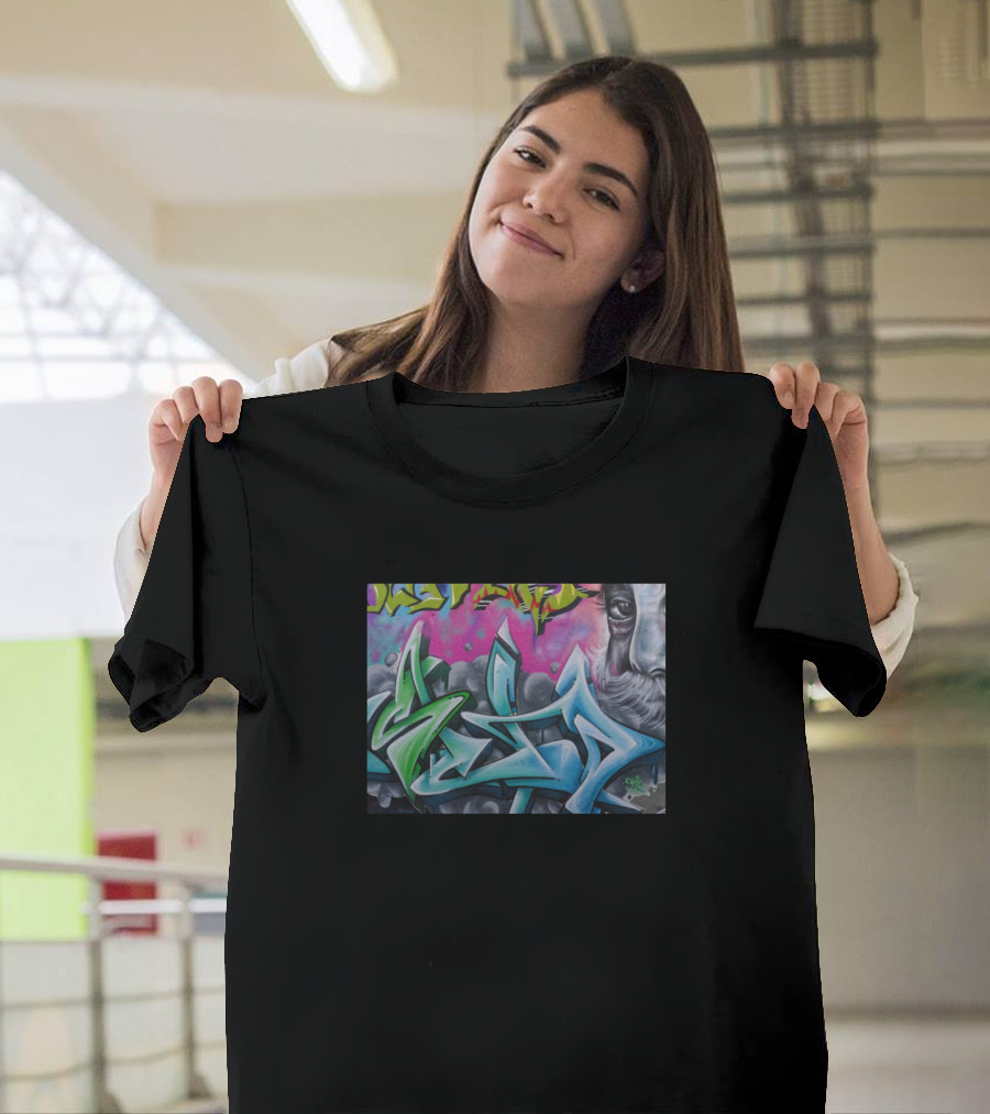 Fun Neck Gaiter Graffiti Art Einstein Street T-Shirt