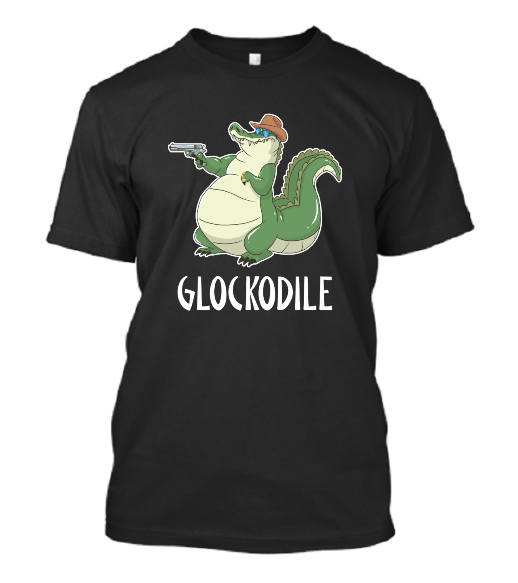 Glockodile Crocodile Lover With Sunglasses And Gun T-Shirt