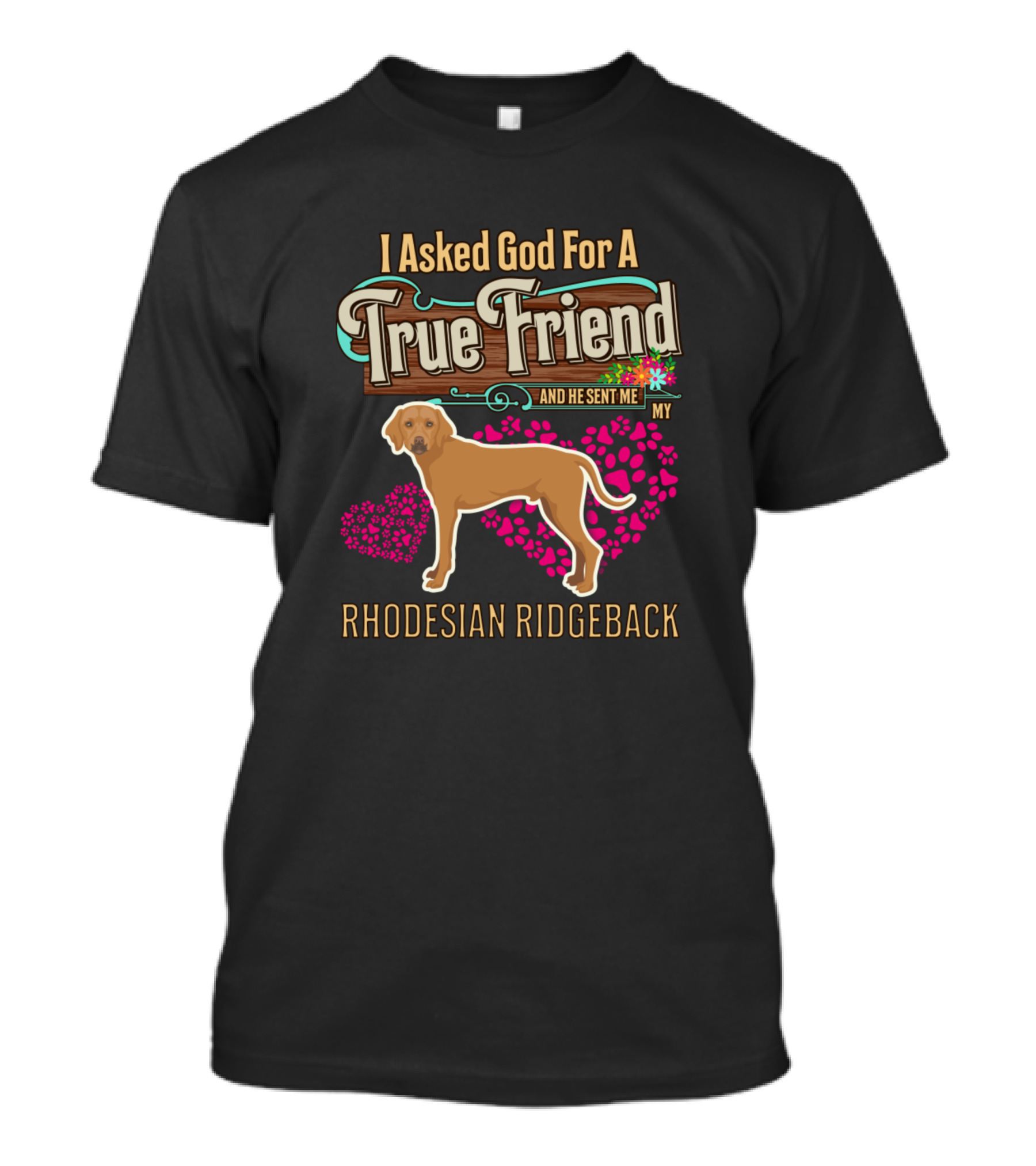 I Asked God For A True Friend And He Sent Me My Rhodesian Ridgeback T-Shirt