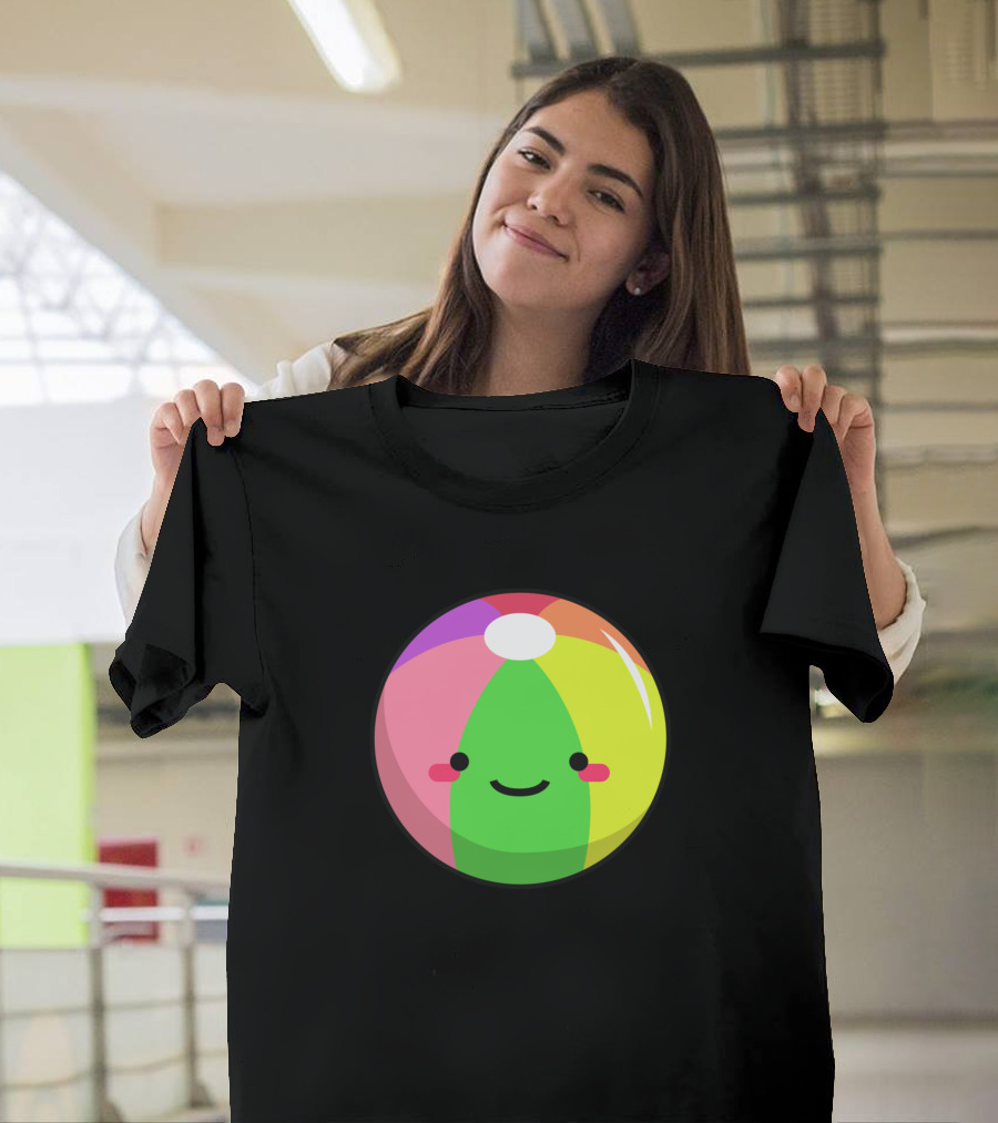 Summer Beach Ball with Cute Face T-Shirt