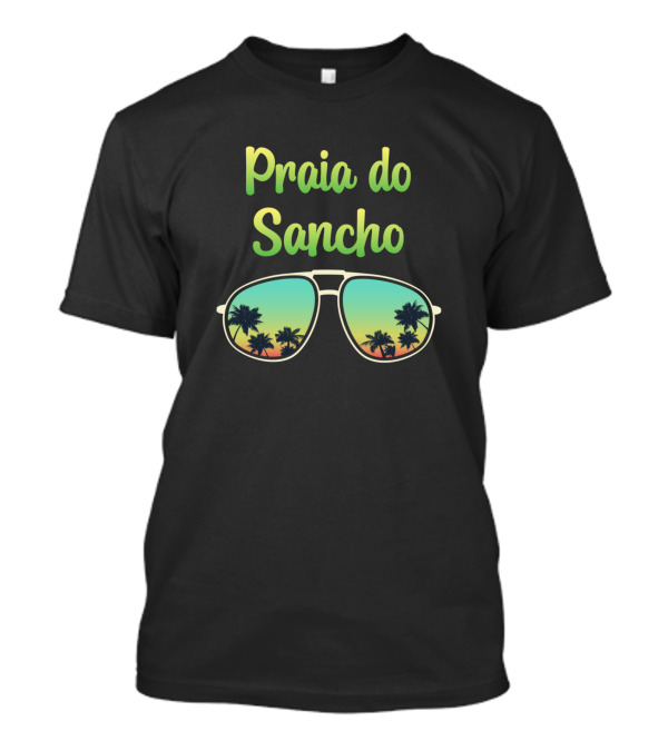 Praia Do Sancho Beach Eyeglasses Palm Sunset T-Shirt