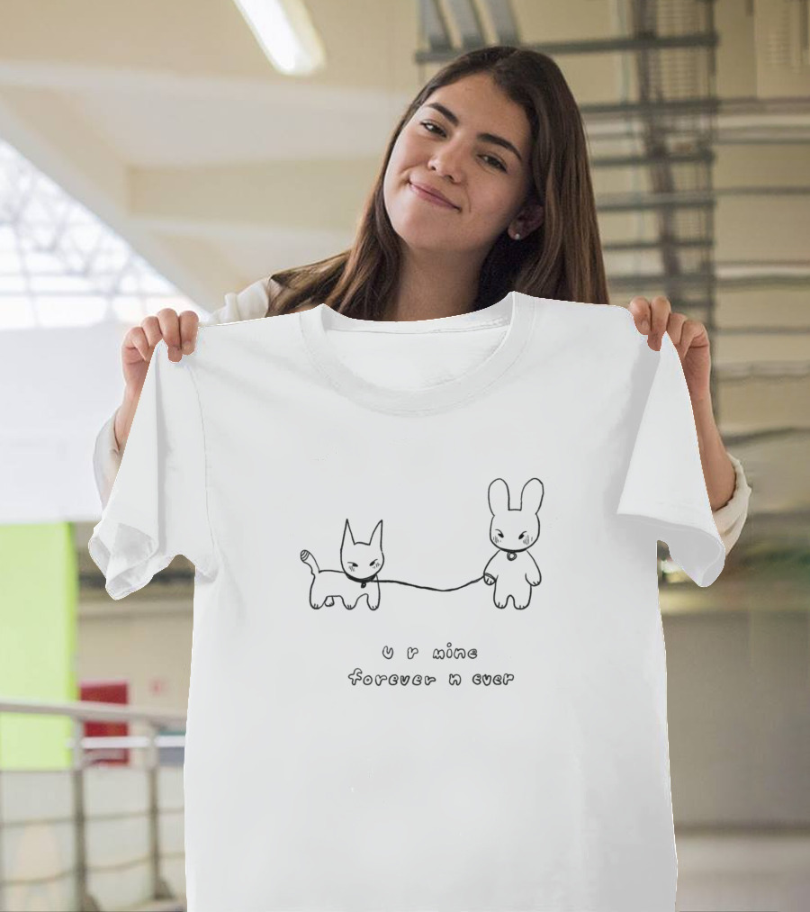 Bunny And Cat U R Mine Forever N Ever T-Shirt