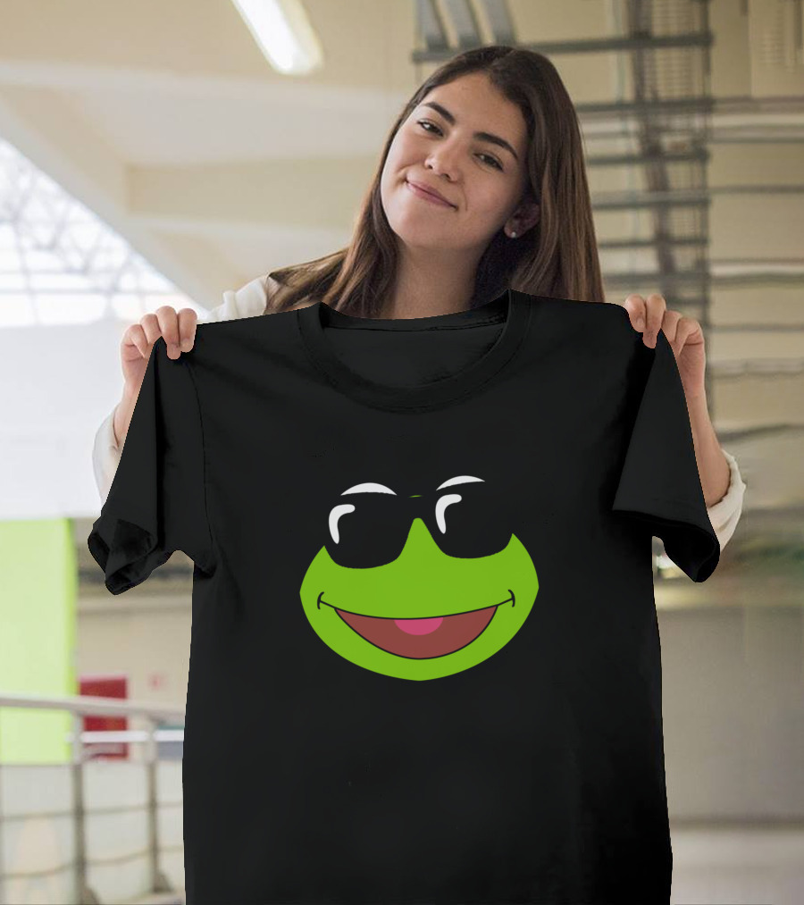 Cool Baby Kermit Face with Sunglasses T-Shirt