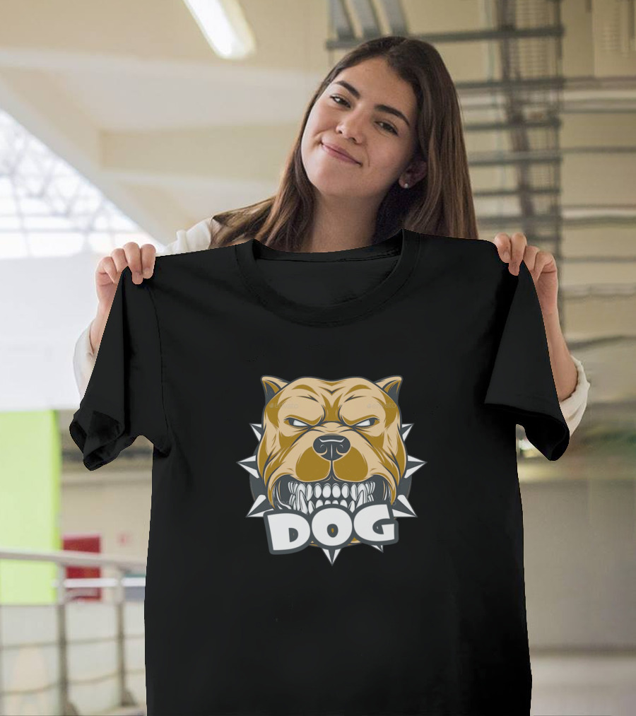 Fierce Angry Dog with Spiked Collar T-Shirt