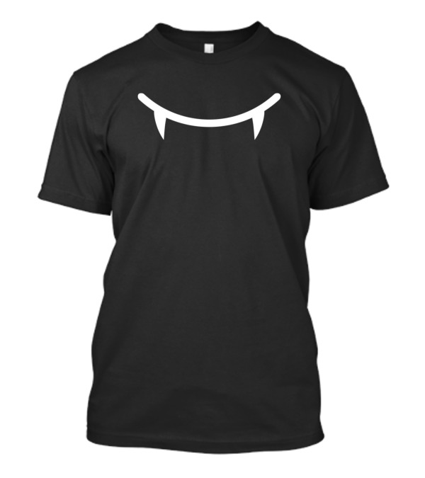Dracula Fangs Mouth Vampire Teeth Design Black T-Shirt