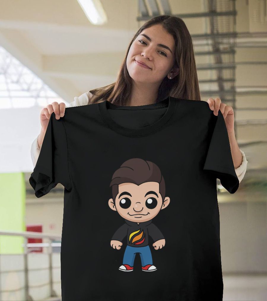 Prestonsstylez Cartoon Character with Flame T-Shirt