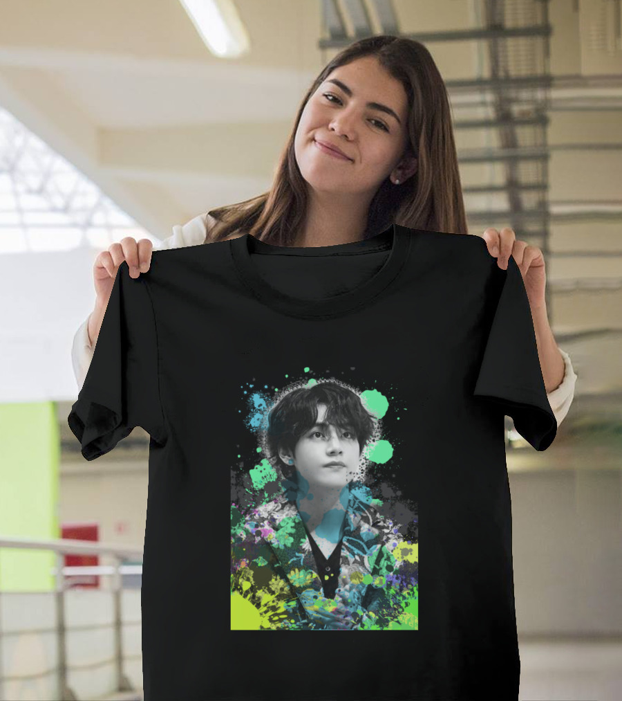 BTS V Vibrant Splash Fanart T-Shirt