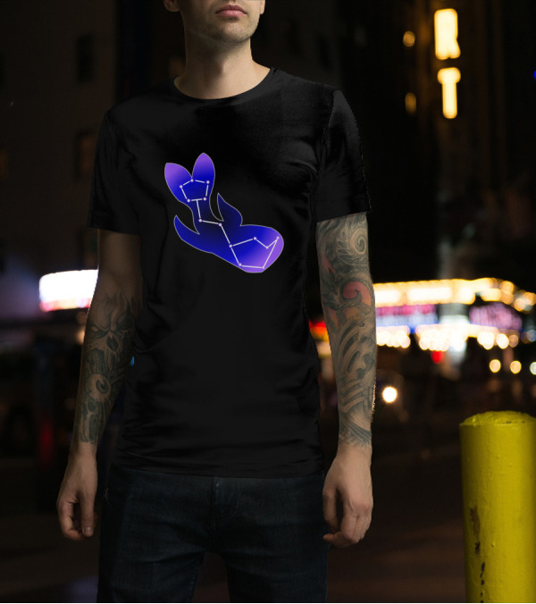 Constellation Whale Silhouette With Stars T-Shirt