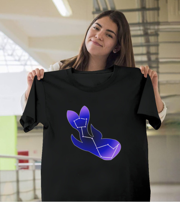 Constellation Whale Silhouette With Stars T-Shirt