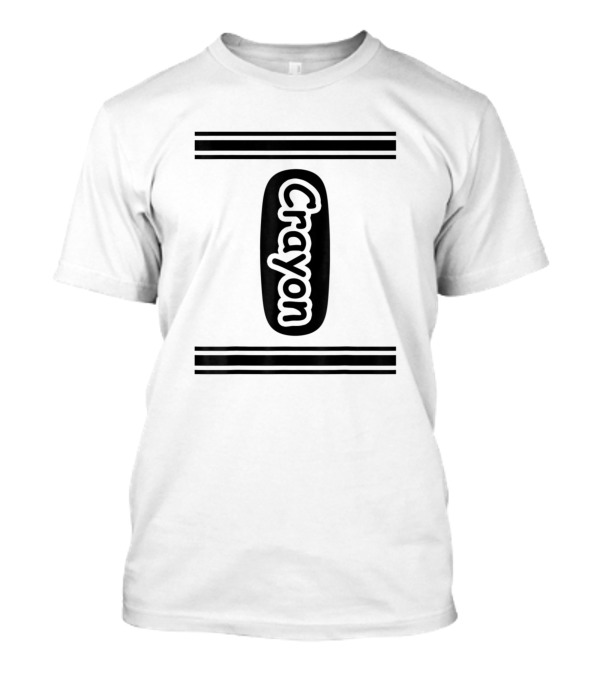 Crayon Black Monochrome Text T-Shirt