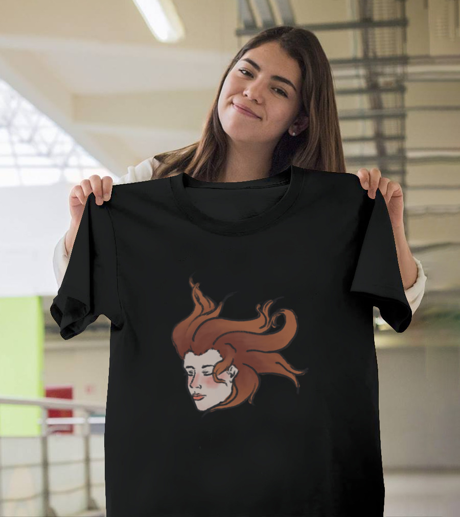 Lady Flowing Hair T-Shirt