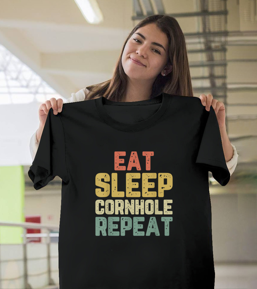 Eat Sleep Cornhole Repeat Corn Hole Funny Team T-Shirt