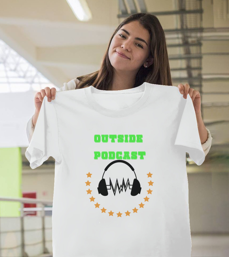 OUTSIDE PODCAST Headphones Stars T-Shirt