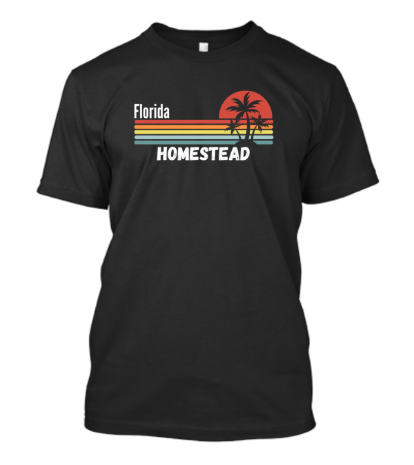 Florida Homestead Vintage Sunset Palm Trees T-Shirt