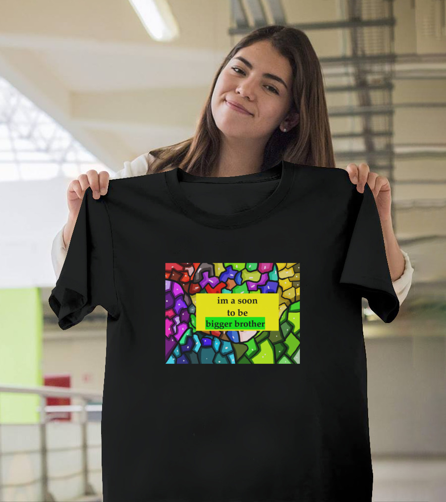 Im A Soon To Be Bigger Brother Colorful Geometric Background T-Shirt
