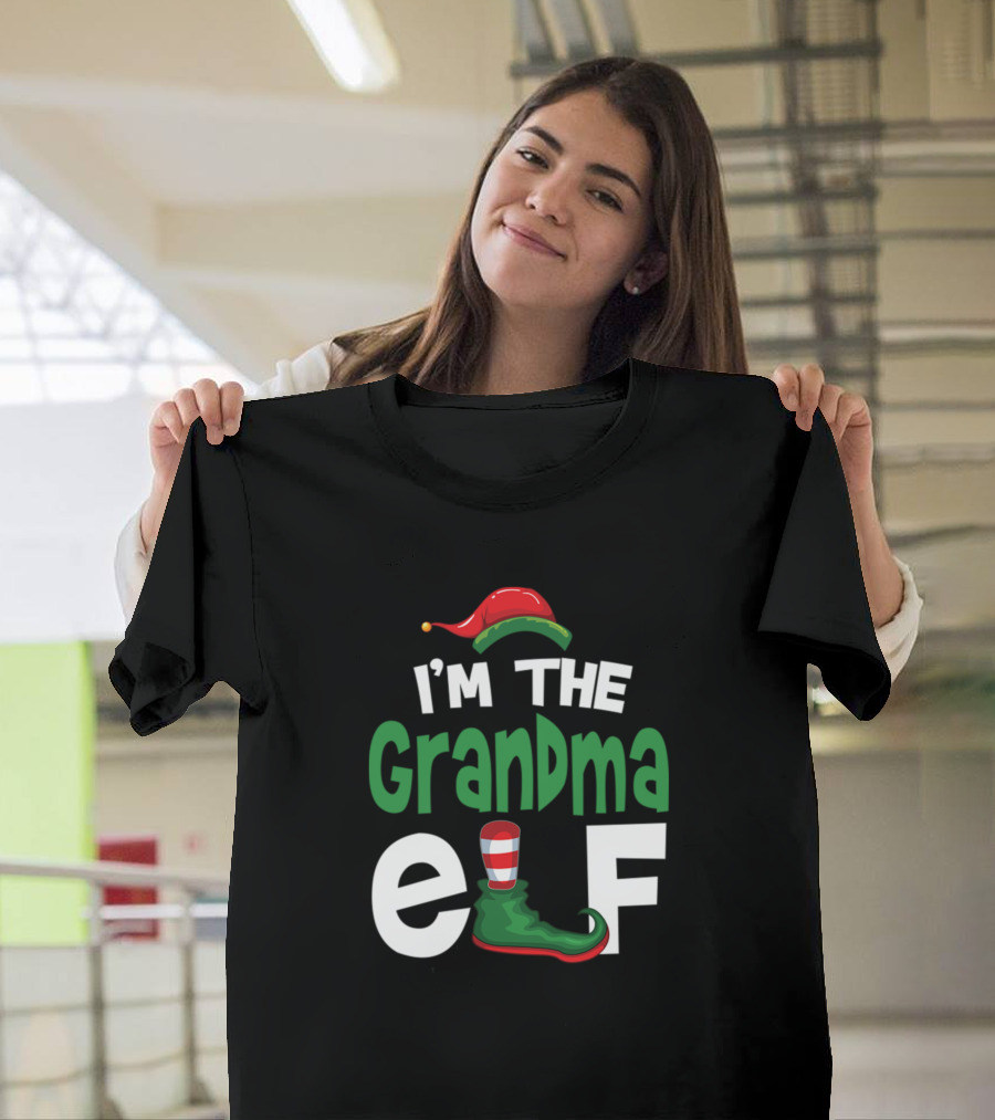 I'm The Grandma Elf Holiday Hat and Shoes T-Shirt