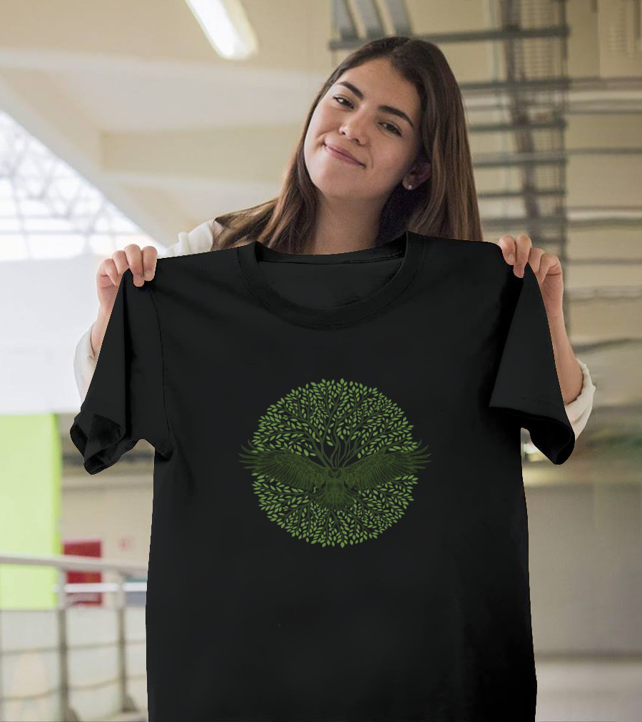 Tree Of Knowledge Owl in Leafy Canopy T-Shirt