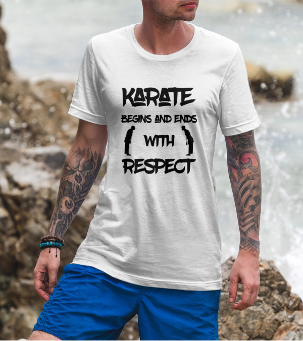Karate Begins And Ends With Respect Bowing T-Shirt