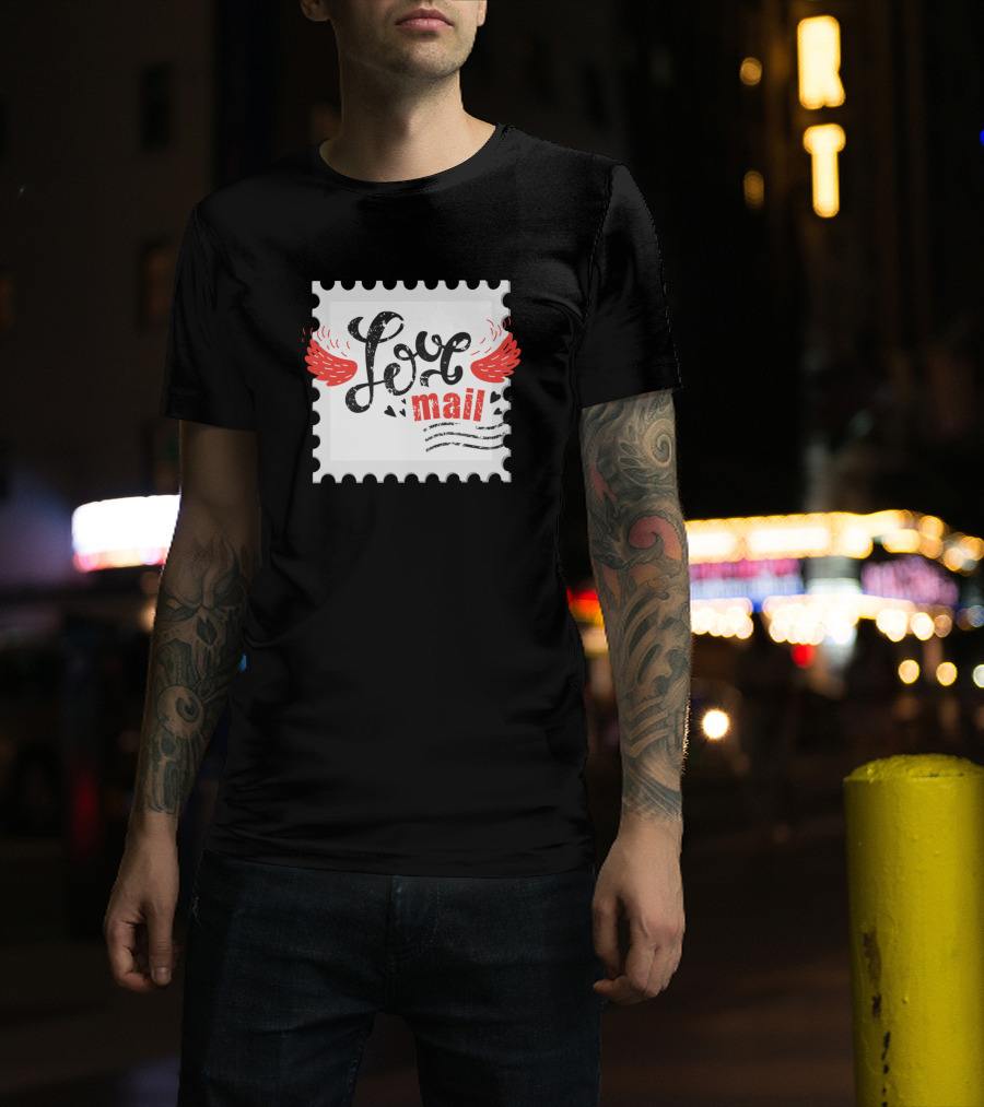 Love Mail Stamp With Wings T-Shirt