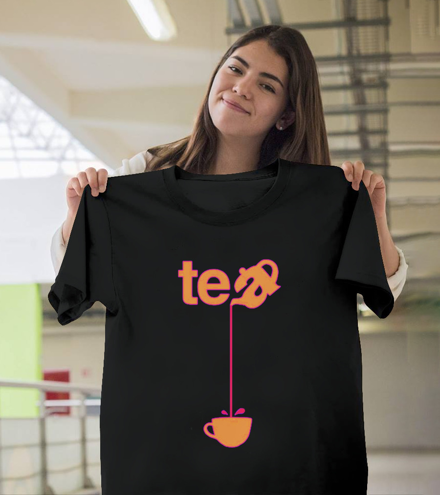 Tea Pouring Into Cup Lettering Text Creativity T-Shirt