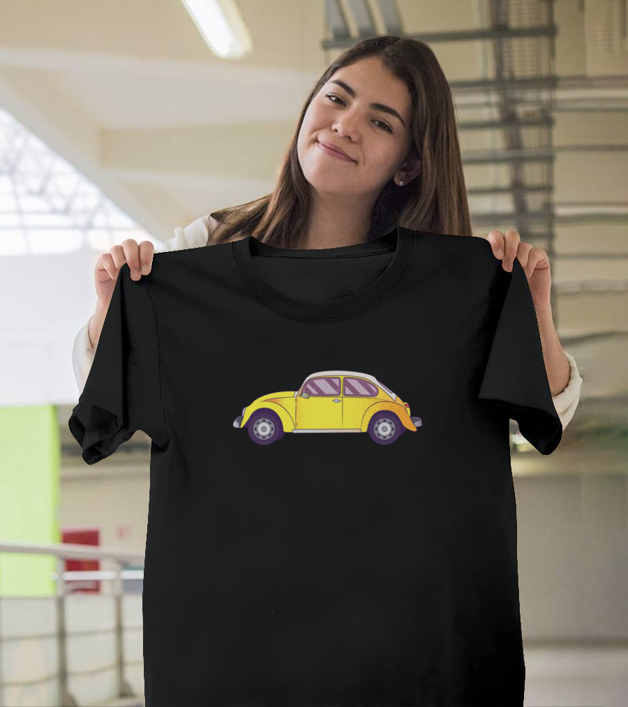 Vintage Classic Car Yellow Vw Beetle T-Shirt