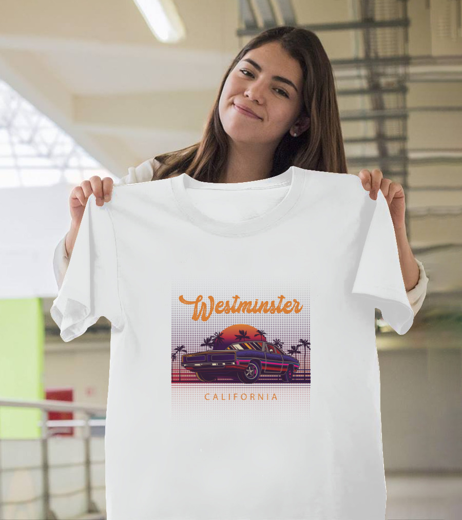 Westminster California Vintage Muscle Car Sunset T-Shirt