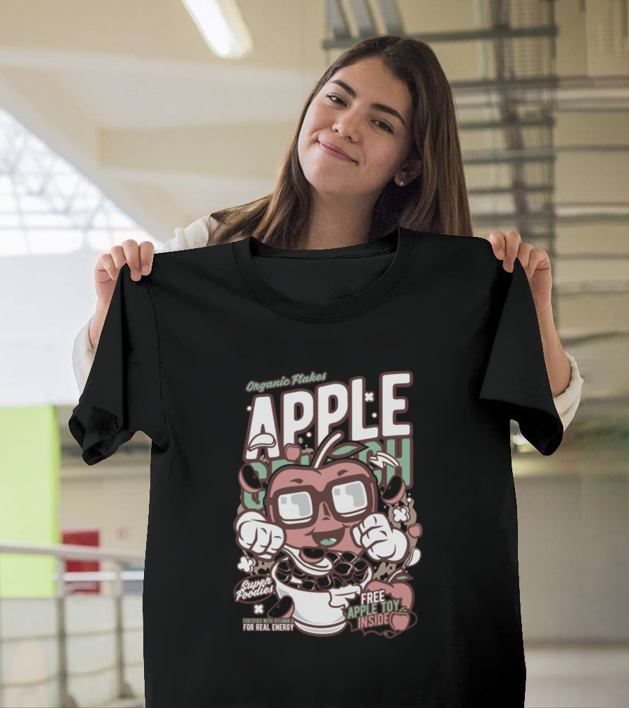 Organic Flakes Apple Crunch Super Foodies Free Apple Toy Inside T-Shirt
