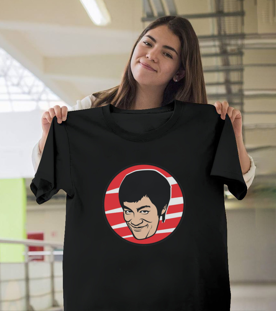 Bruce Lee Face Red Circle T-Shirt