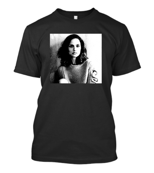 Natalie Portman Black And White Linocut T-Shirt