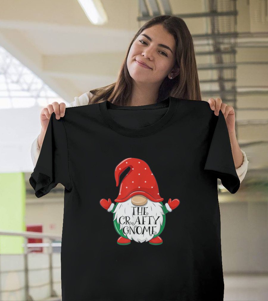 The Crafty Gnome Santa Claus Graphic Text Christmas T-Shirt