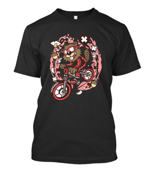 Beaver Downhill Biking Adventure For Animated Characters Comics X T-Shirt