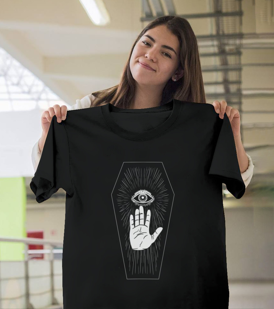 Coffin Eye Palm Dark Symbol Retro Ghoulish Goth T-Shirt