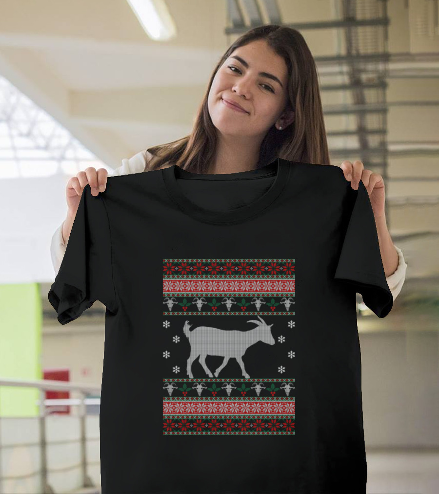 Funny Goat Ugly Christmas Sweaters Nordic Festive T-Shirt