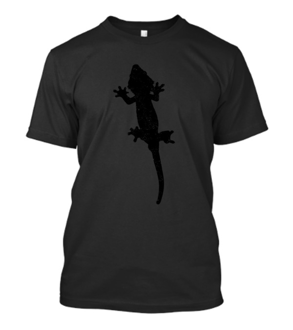 Leopard Gecko Artsy Silhouette Black T-Shirt