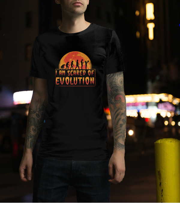 I Am Scared Of Evolution Moon T-Shirt