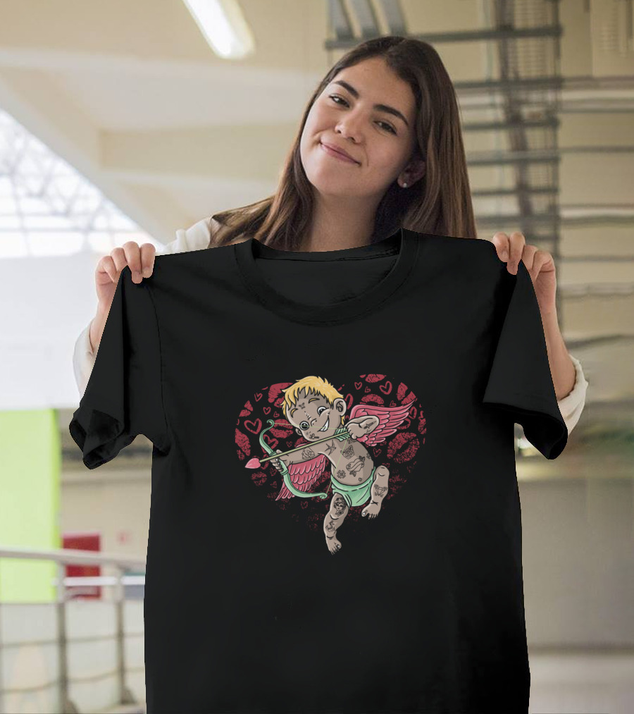 Tattooed Cupid Tattoo Artist Tattoo Lover Valentine's Day T-Shirt