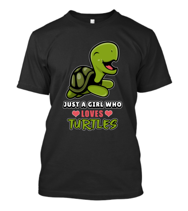 Just A Girl Who Loves Turtles Cute Turtle Lover Hearts T-Shirt