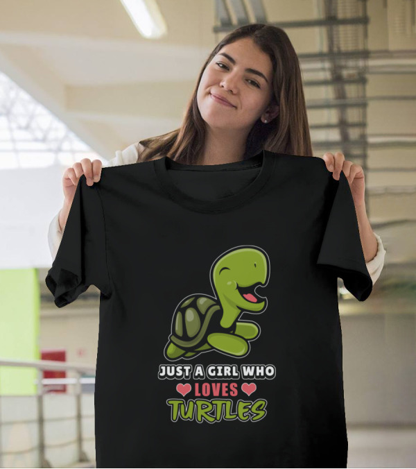 Just A Girl Who Loves Turtles Cute Turtle Lover Hearts T-Shirt