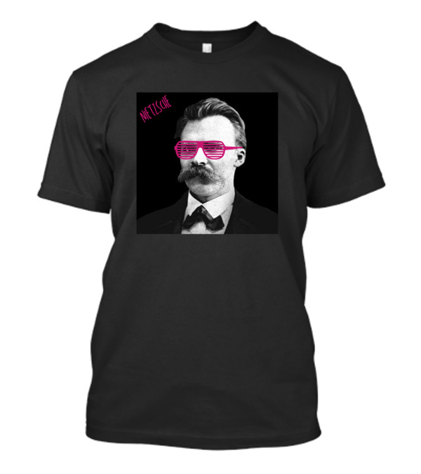 Nietzsche Sunglasses Retro Style Black And Pink T-Shirt