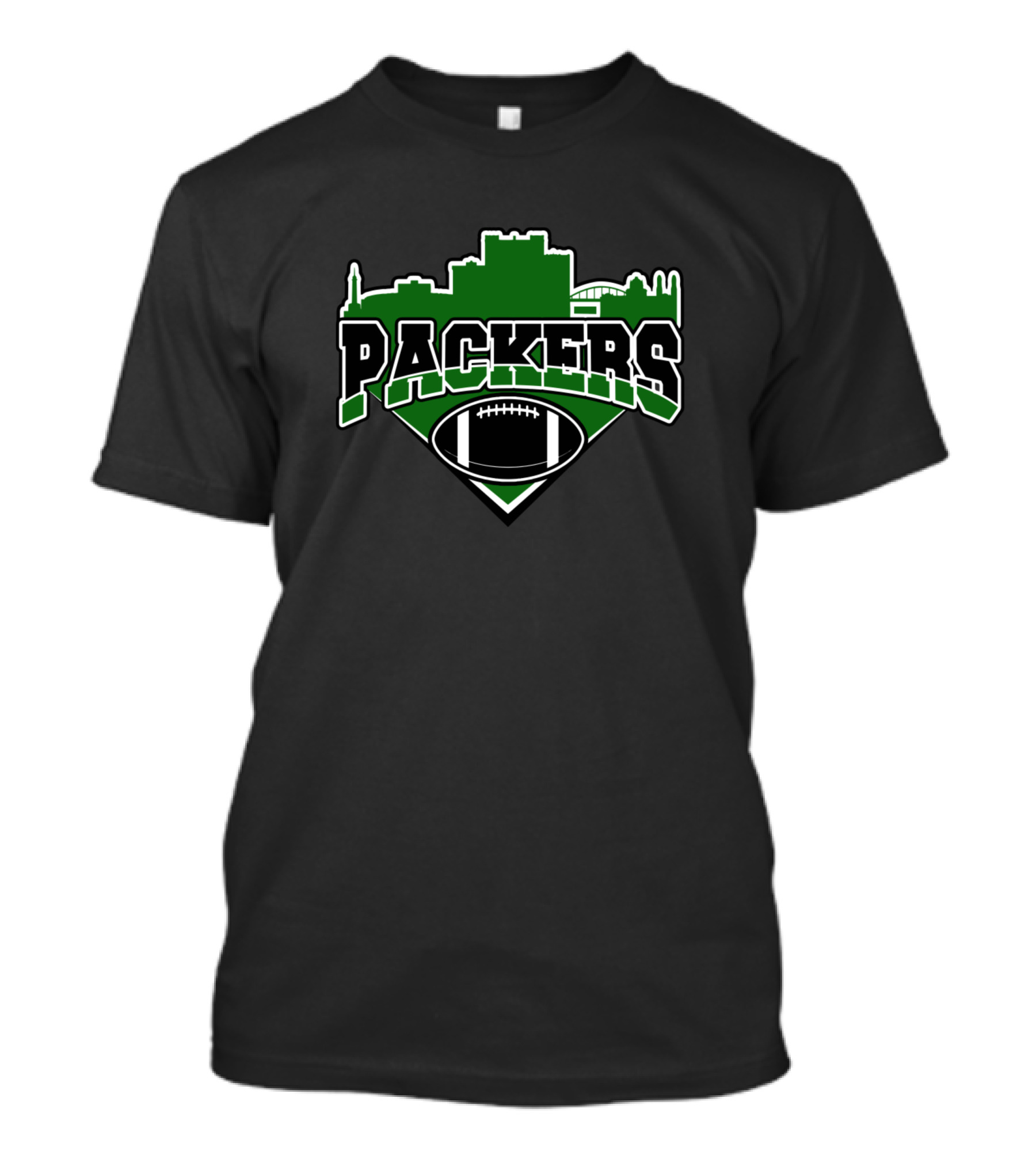 Packers Football Skyline Team Logo With Football T-Shirt